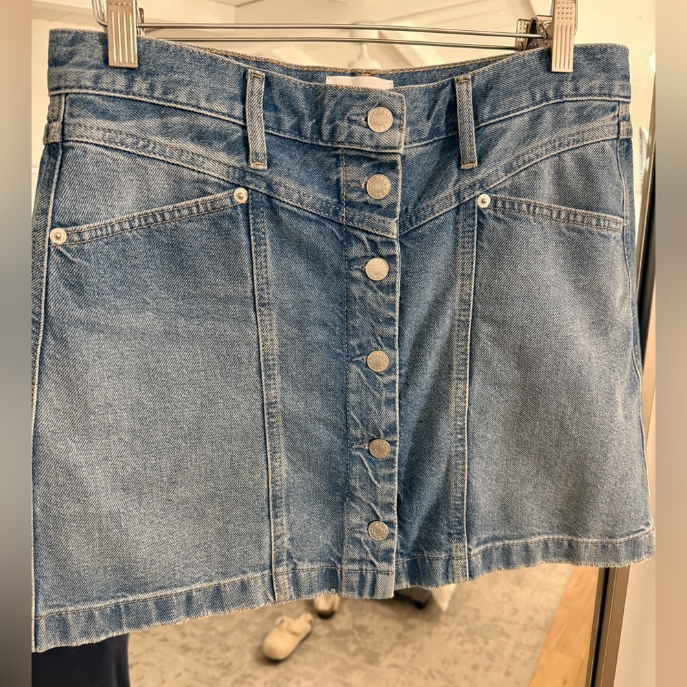 Denim button front mini skirt - Rails